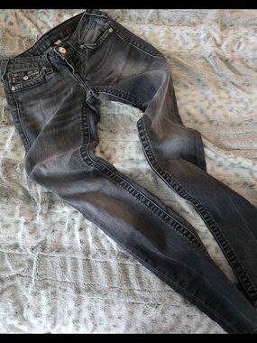 True Religion Women's Washed Black Skinny Jeans